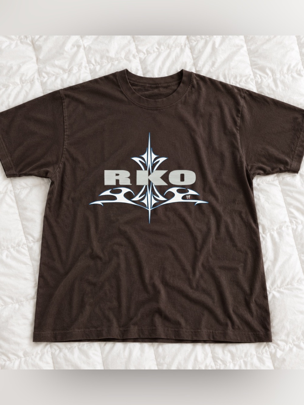 Large Vintage 2004 WWE RKO Graphic Tee, Dark Brown Logo T-Shirt